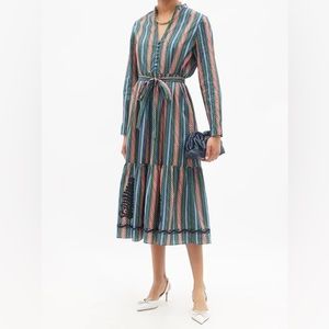 Saloni Alexia Long Sleeve Cotton Midi Dress 2 8 10 NWT